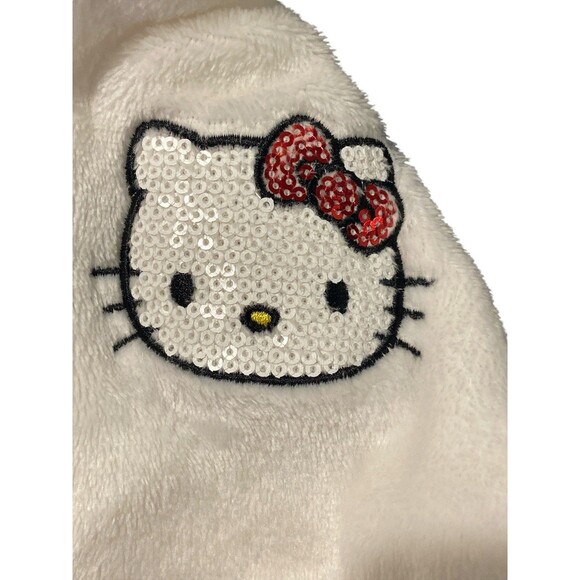 Hello Kitty White Girls Child Vest Size: 8-10 Hoodies Logo Full Zipper - Picture 7 of 9